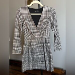 Zara Plaid Gray Dress